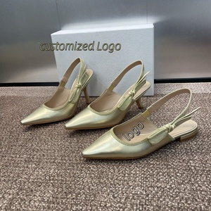 Zapatos de Tacón Alto de Cuero Genuino Metálico para Mujer, Diseño de Lujo, Sandalias de Tacón para Fiesta, Club, Vestido de Noche - Product Image 2