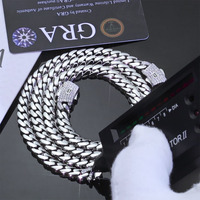Nais Meilleure Vente Moissanite Diamant S925 Argent Sterling Moissanite Cuban Link