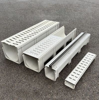 Caniveau de drainage linéaire moulé par compression, caniveau de drainage en fibre de verre FRP avec couvercle antidérapant pour système de drainage des sites agricoles
