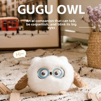 Nouveau produit transfrontalier : Poupée IA éducative en peluche avec fonction Q&A et yeux émotionnels, compagnon de bureau, rembourrage en coton PP, à partir de 14 ans