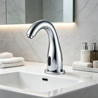 Robinet à capteur sans contact moderne, monotrou, infrarouge, pour lavabo, eau chaude et froide, hôtel, restaurant, toilettes publiques