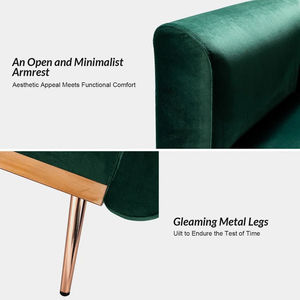 โซฟากำมะหยี่หรูหราน้ำหนักเบาพร้อมกรอบไม้ที่ถอดออกได้ขาโลหะขยายได้สำหรับวิลล่าโรงพยาบาลห้างสรรพสินค้า - Product Image 6