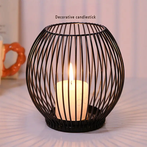 Modern Metal Hollow Out Black Articles Home Decor Gifts Candlestick <strong>Lanterns</strong> Decorative Metal <strong>Candle</strong> Stick <strong>Candle</strong> Holders - Product Image 1