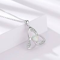Collier en argent sterling avec pendentif en forme de coeur opale celtique bijoux collier en argent 925 pour hommes