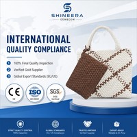Sac fourre-tout en nylon tissé fait main Shineera 3155 pour femme, 2-en-1, sac à bandoulière de plage et sac de voyage pour dames
