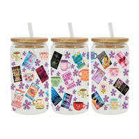 Transferts pour gobelets à motifs de dessins animés 16oz, Autocollants UV DTF variés pour dos de livres, Autocollants pour gobelets à motifs de chiens, Autocollant de transfert pour livres anciens précieux, Autocollant logo