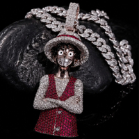 Colgante de Personaje de Dibujos Animados de Lujo Personalizado en Plata de Ley 925 con Moissanita, Estilo Iced Out, para Hombre, Joyería Hip Hop Streetwear