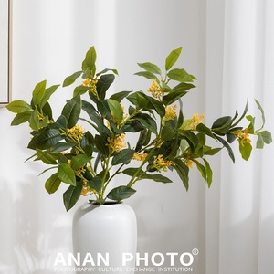 Meng Jie Artificial Osmanthus Branches <b>Vase</b> <b>Flowers</b> Plastic Wire Greenery Home Decor Wedding Props - Product Image 1