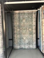 Distressed Vintage Blumenmuster Waschbarer Teppich Weicher Niedrigfloriger Rutschfester Bodenteppich für Wohnzimmer Schlafzimmer Flur