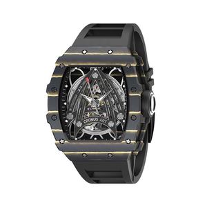 Montre mécanique automatique à tourbillon pour homme, design personnalisé OEM, marque privée, style fibre de carbone, squelette, - Product Image 1