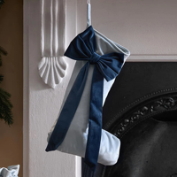 Chaussettes de Noël en velours à suspendre, rouges et bleues, vierges, douces, pour décoration