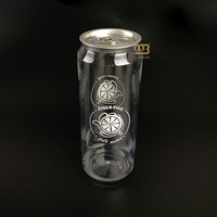 Vente en gros de canettes transparentes en plastique PET pour boissons, sodas, café, boîtes en plastique Boba étanches pour boissons