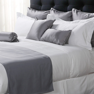 Ensemble de literie en coton de style hôtel draps de lit en lin blanc bon marché housse de <span class=keywords><strong>couette</strong></span> taie d'<span class=keywords><strong>oreiller</strong></span> ajustée <span class=keywords><strong>couette</strong></span> roi pour usage domestique - Product Image 3