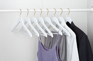 Cintres en bois <span class=keywords><strong>blanc</strong></span> de haute qualité, finition lisse premium avec barre ronde pour vêtements, chemisiers, robes et magasins - Product Image 3