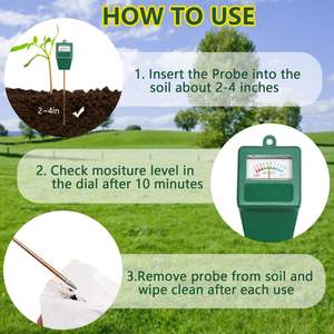 Medidor de Humedad del Suelo de Sonda Única con Construcción de Plástico y Acero, 1 Año de Garantía para Jardinería Floral - Product Image 3