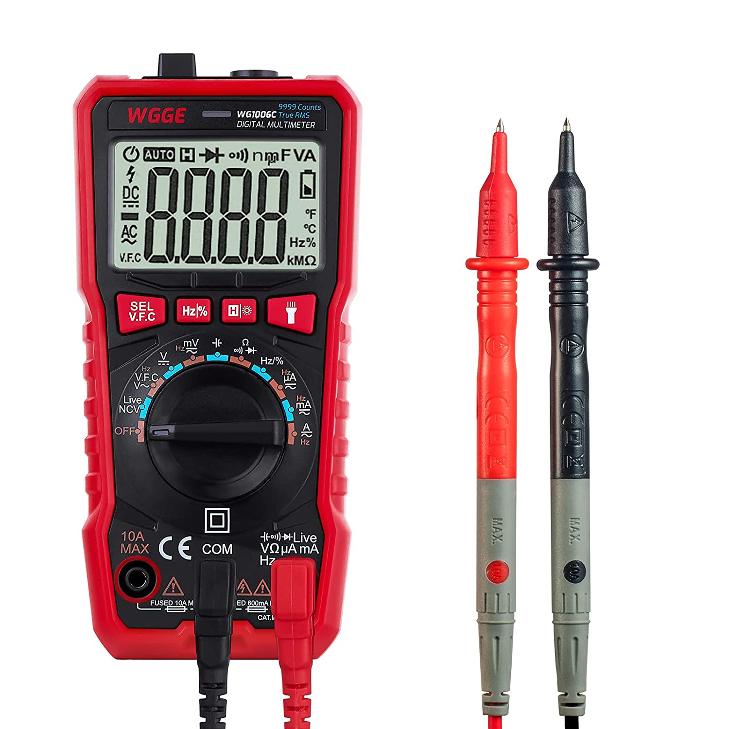 Новый Популярный цифровой Интеллектуальный мультиметр с функцией True-RMS, измеритель напряжения и сопротивления, HD Led, переменный/постоянный ток, мультитестер с подсветкой