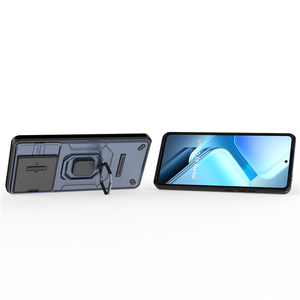 Couverture de téléphone portable de lentille de protection de PC en plastique dur antichoc avec support de béquille pour IQOO Z9 Turbo 5G - Product Image 5