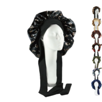 Salon de coiffure Écharpe Wraps Nuit Sommeil Soins Grande Tresse Satin Imprimé Bande Élastique Turban Sommeil Cap Cheveux Casual Soie Bonnet
