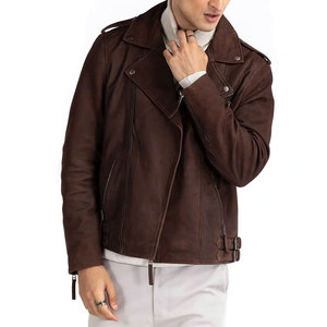 Veste en cuir suédé pour homme, qualité supérieure, prix avantageux, automne-hiver, design personnalisé, coupe ajustée, style motard classique. - Product Image 4