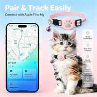 Collier GPS pour animaux de compagnie, localisateur de chat, suivi Bluetooth, sangle de cou réfléchissante, étanche pour chats