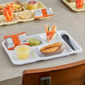 Plateaux multi-compartiments en mélamine pour restaurants et restauration rapide, idéaux pour l'agencement des portions alimentaires (version droitier) - Product Image 2
