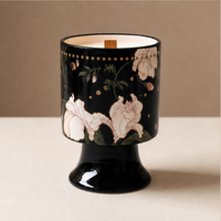 Set Hadiah Lilin Aroma Kedelai dengan Cangkir Keramik Hitam 270ml, Cetakan Underglaze Aroma Khusus