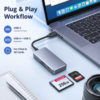 Lector de Tarjetas USB 3.0 Tipo-C CFast 2.0 SD UHS-II 312MB/s, Adaptador 4 en 1 de Aluminio para Cámara, Laptop y PC