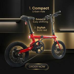 Modelo OEM Verificado - Bicicleta Eléctrica Plegable Compacta de Aluminio Naicisports Mini de 16 Pulgadas, Ligera, con Frenos de Disco - Product Image 1