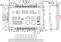 Module LCD personnalisé pour compteur de vitesse : 7 chiffres monochromes TN FSTN HTN noir VA LCD pour moteur de vélo électrique