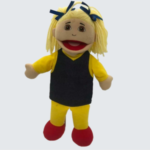 Marionnette à main pour fille, marionnette à main en peluche pour enfants, poupée marionnette à bouche mobile, marionnette ventriloque pour fille - Product Image 1