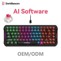 Teclado Mecánico para Juegos DarkBeacon Flux 84 HE, Cableado USB-C, Interruptor Rojo de Efecto Hall, Activación Rápida de 0.01 mm, Actuación Ajustable