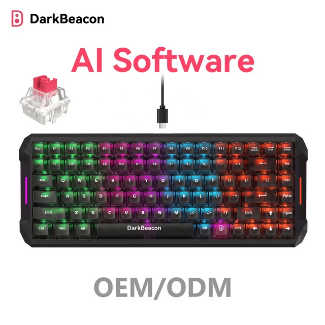 DarkBeacon Flux 84 HE Mechanical Gaming Keyboard USB-C Wired Hall Effect Red Switch 0.01mm Rapid Trigger Adjustable Actuation