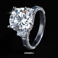 Bague ou alliance de mariage pour femme en argent sterling S925, luxe, grand diamant 5 carats 8CT VVS couleur D GRA Moissanite