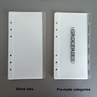 Carpeta de plástico esmerilado transparente A6 personalizada al por mayor, rellenable y duradera, con bolsillos para el desafío de ahorro de dinero, sobres impresos para efectivo con pestañas