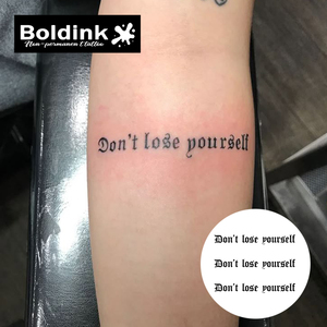 Tatouage semi-permanent Boldink personnalisé, citation gothique « Ne te laisse pas emporter par la vie », art corporel pour bras, imperméable, longue durée, 2 semaines, encre Jagua Juice - Product Image 2
