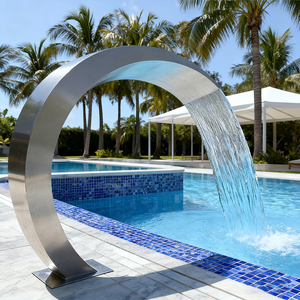 Cascade moderne <span class=keywords><strong>pour</strong></span> piscine, <span class=keywords><strong>d</strong></span>éversoir <span class=keywords><strong>d</strong></span>'<span class=keywords><strong>eau</strong></span>, <span class=keywords><strong>lame</strong></span> <span class=keywords><strong>d</strong></span>'<span class=keywords><strong>eau</strong></span> <span class=keywords><strong>pour</strong></span> piscine extérieure, <span class=keywords><strong>fontaine</strong></span> <span class=keywords><strong>pour</strong></span> aménagement paysager de villa - Product Image 1
