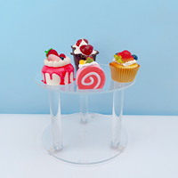 Séparateur de gâteaux transparent en acrylique de luxe pour centre de table de réception, socles de table à gâteaux transparents pour mariage, support à gâteaux