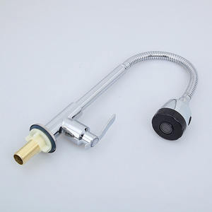 Grifo de Cocina Moderno de un Solo Orificio, Cromado, de Aleación de Zinc, Grifo de Agua Fría, Montado en Cubierta, de Latón, con Cerámica, Gran Venta en Sudamérica - Product Image 3