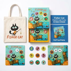 Juego <span class=keywords><strong>de</strong></span> lógica <span class=keywords><strong>de</strong></span> papel <span class=keywords><strong>Fisher</strong></span> Cat personalizado al por mayor, rompecabezas Montessori <span class=keywords><strong>de</strong></span> animales marinos, juego <span class=keywords><strong>de</strong></span> emparejamiento para niños, juguete educativo temprano <span class=keywords><strong>de</strong></span> lógica OEM - Product Image 3