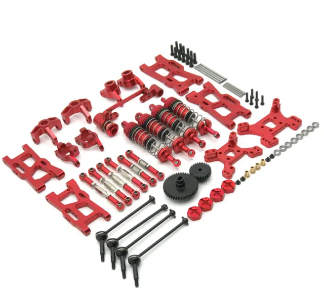 Customized RC Car 144001 124019 General Metal Upgrade and Modification Parts, Vulnerable Modification Kits 14-Piece Set