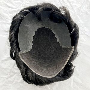 Peluca de Cabello Humano con Frente de Encaje Suizo para Hombre, Base de Piel 6/8 Q6, Peluca Original Coreana para Hombre - Product Image 1