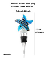 Nouveau cadeau de mariage cristal joint sous vide barre outils bouchon de vin maison Collection Murano bleu étoile de mer étoile de mer rouge bouchon de bouteille de vin