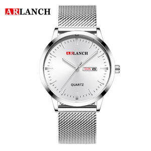 Montre à quartz pour homme de luxe avec grand cadran, bracelet en acier inoxydable, étanche, montre-bracelet décontractée pour les affaires - Product Image 4