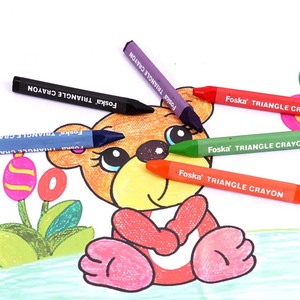 Foska naturale Eco Friendly 12 colori brillanti pastelli a cera di grasso da colorare senza pastelli per bambini di 2-4 anni con scatola di colore - Product Image 6