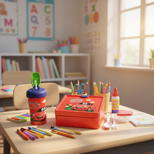 Lot de boîtes bento et gourdes réutilisables en plastique pour enfants, sans BPA, qualité alimentaire, pour l'école - Product Image 3