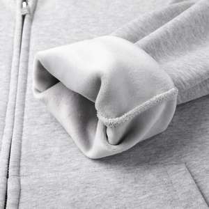 Winter <b>Grey</b> Side Pocket Printed <b>Zip</b> <b>up</b> Essential Sweatshirt 430 450 Gsm French Terry Custom Heavy Weight Oversize <b>Zip</b> <b>up</b> <b>Hoodie</b> - Product Image 3