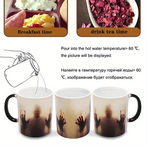 Produzione di zombi morti su misura Rick era qui sangue mano calda che cambia il colore magico della tazza di caffè porcellana la tazza morta ambulante - Product Image 6