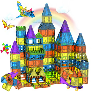 Bloques de Construcción Magnéticos para Niños, Juego de Juguetes Creativos de Bricolaje, Pista Magnética para Niños, Azulejos de Pared, Juguetes Educativos para Niños - Product Image 1