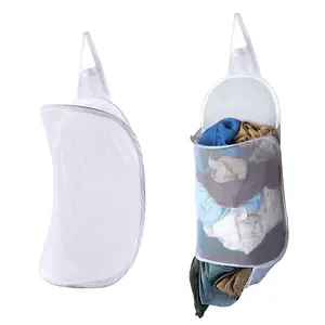 Hot Sale Space Saving Oxford Mesh Storage Holder Hanging Pop-up Laundry Bag For Bathroom And Dirty Clothes