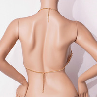 Chaîne de corps de luxe en alliage, style coquille de sirène, pour haut de bikini à col halter, vêtement moulant pour mariage, fête, vacances, laboratoire